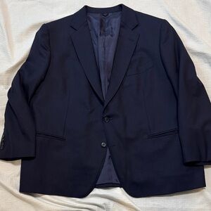 Bespoke Men's Classic Navy Blazer - Timeless Two-Button Jacket 50r